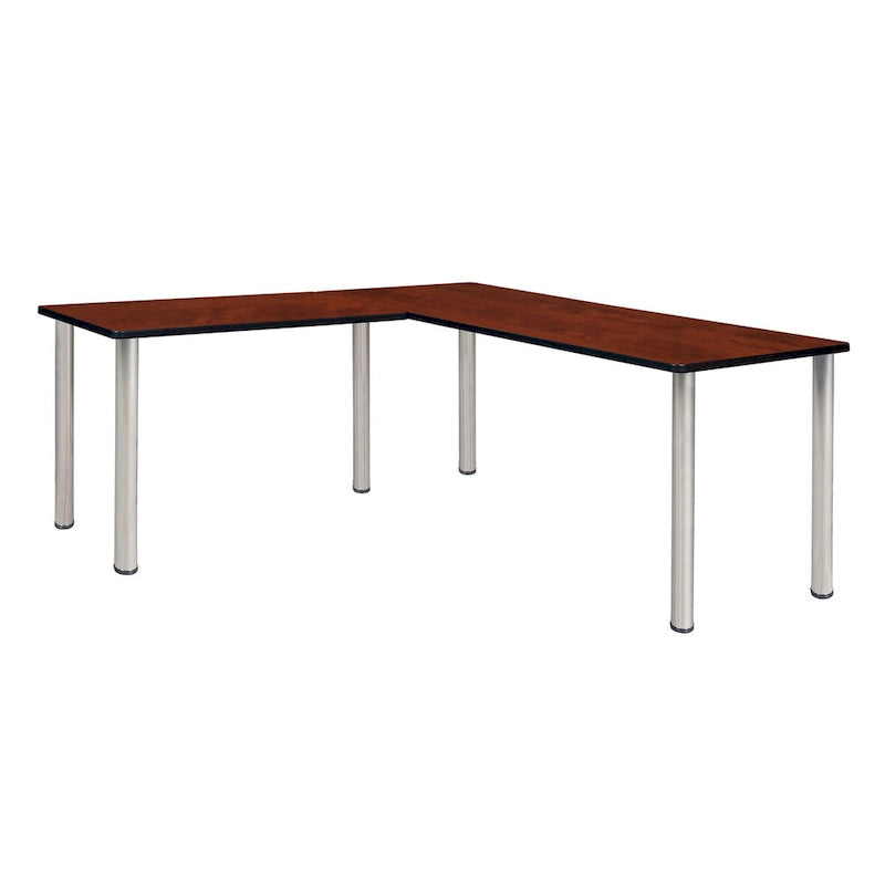 Kee 66 L-Desk with 42 Return, Beige/Black