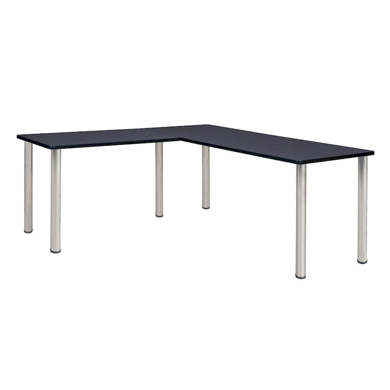 Kee 66 L-Desk with 42 Return, Beige/Black