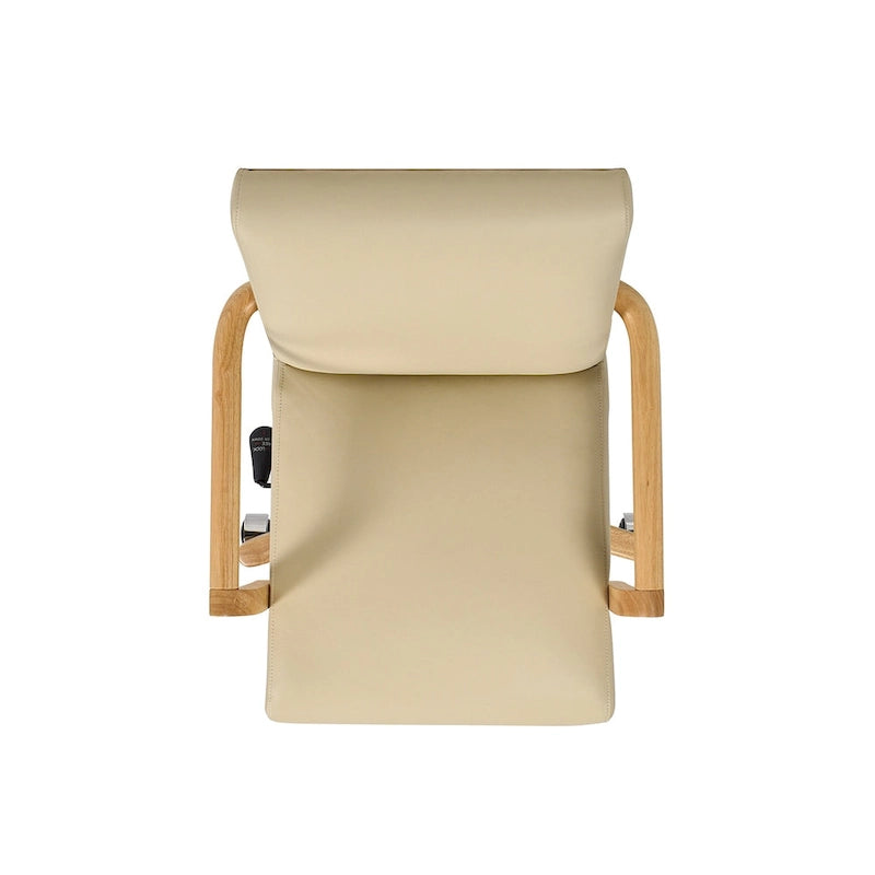 Dumont Modern Farmhouse Top Grain Leather Swivel Office Desk Chair
