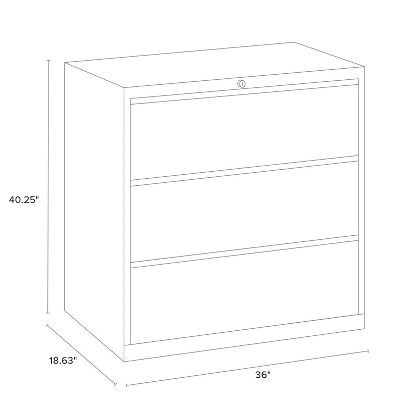 Hirsh 36W 3 Drawer Lateral File Cabinet for Home/Office with Premium Matte Texture Finish