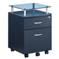 Porch & Den Capilano Glass Top Rolling File Cabinet