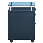Porch & Den Capilano Glass Top Rolling File Cabinet