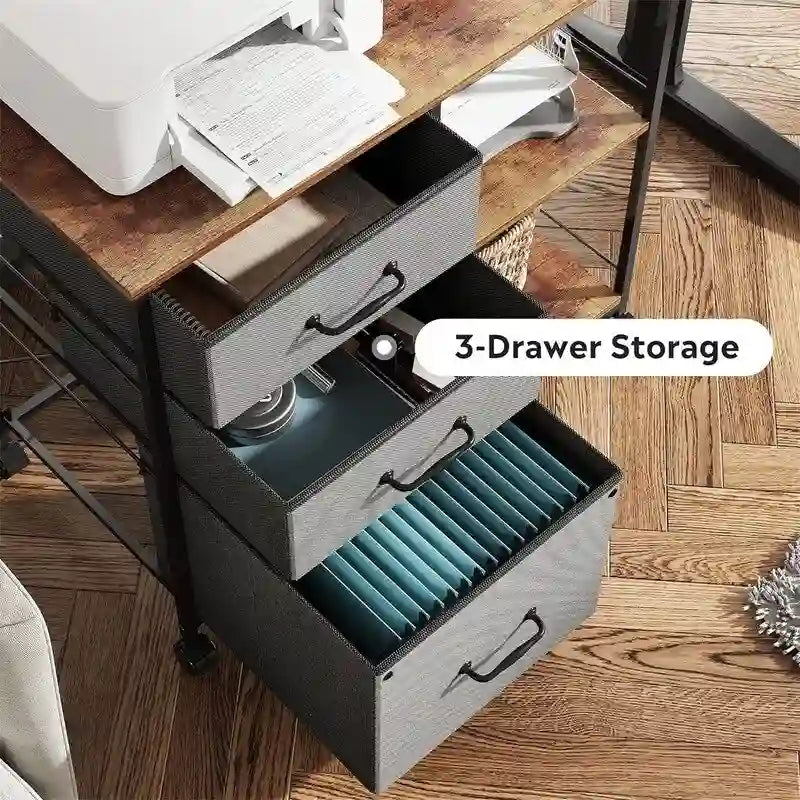 3 Drawer Mobile File Cabinet - 15.75D x 29.53W x 26.77H