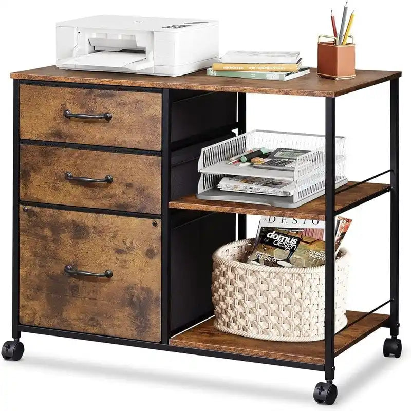 3 Drawer Mobile File Cabinet - 15.75D x 29.53W x 26.77H