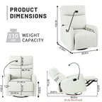 Modern Small Rocking Swivel Recliner Chair