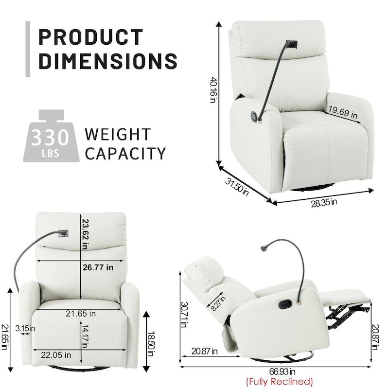 Modern Small Rocking Swivel Recliner Chair