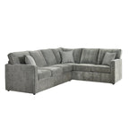 Maddox Grey Sectional Sofa Bed w/ Queen Gel Memory Foam Mattress