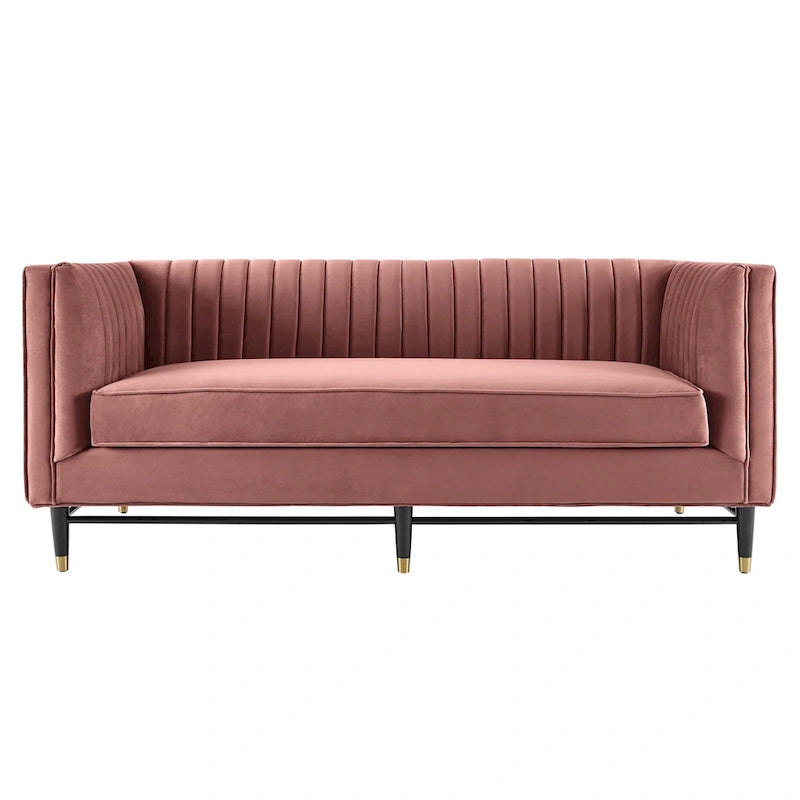 Devote Channel Tufted Performance Velvet Loveseat