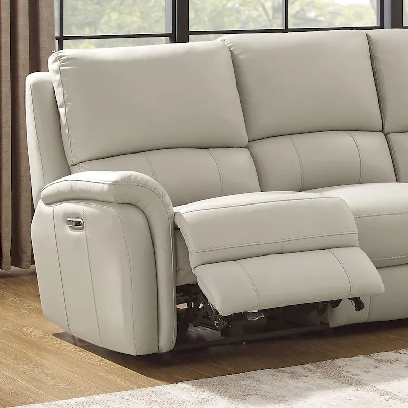 Hydeline Erindale Zero Gravity Power Recline and Headrest Top Grain Leather Sofa