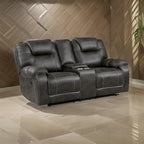 Lily 75 Inch Double Manual Recliner Loveseat, Cupholders, Brown Microfiber