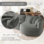 Three Indoor Cushioned Combination Sofas w/ 3 Pillows and Curved Seat
