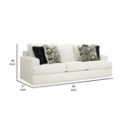 Divano Henly 96 pollici, oversize, 4 cuscini decorativi, poliestere bianco morbido
