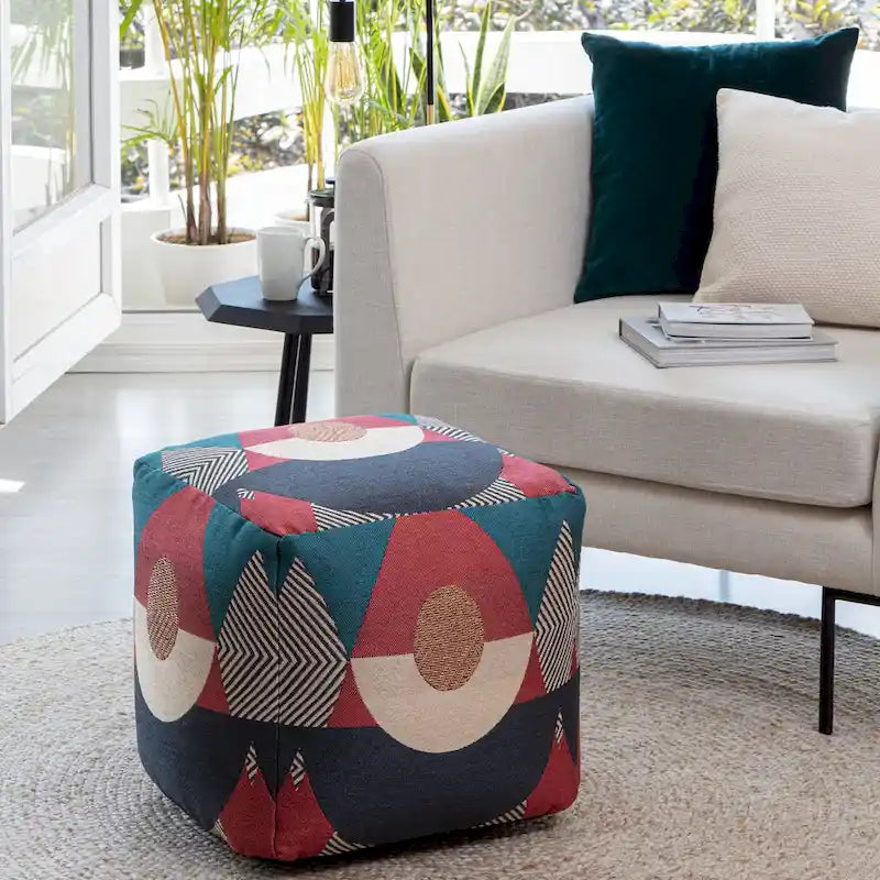 Jani Martinique 18 x 18 x 18 Square Indoor/Outdoor Pouf Ottoman