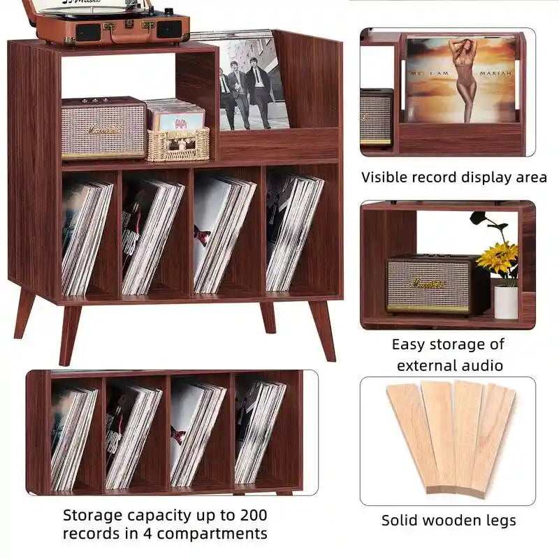 Large Record Player Stand - 15.75D x 31.5W x 32.52H