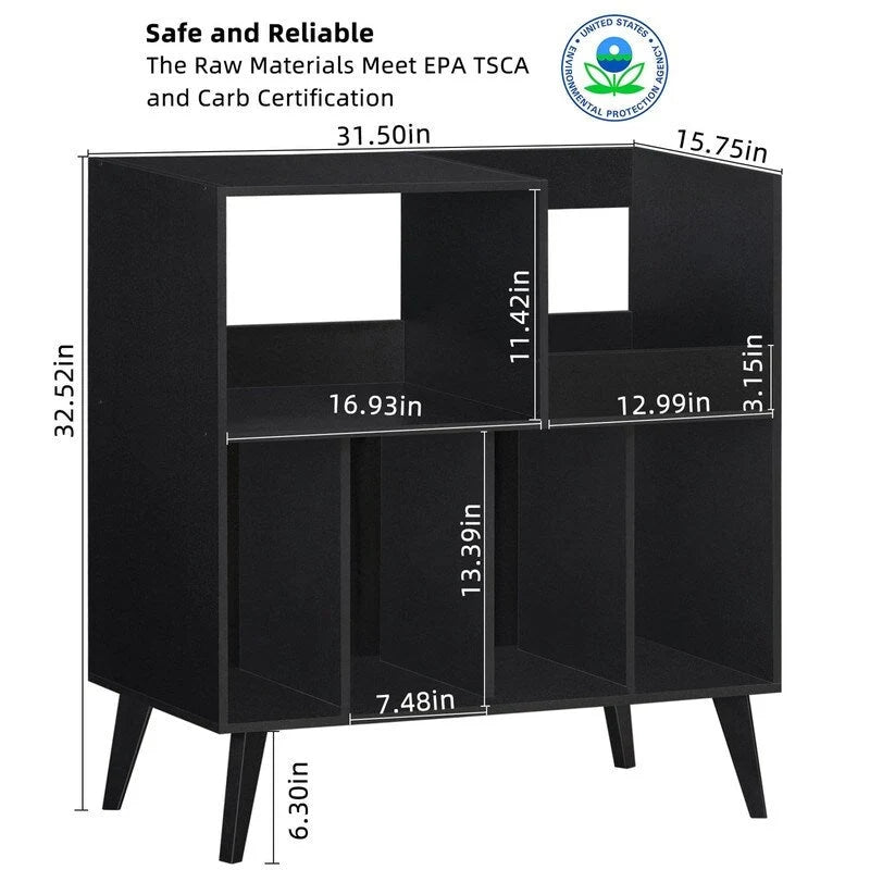 Large Record Player Stand - 15.75D x 31.5W x 32.52H