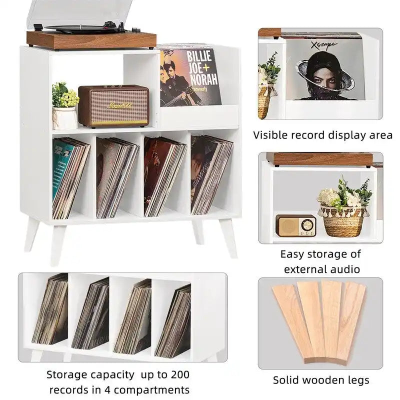 Large Record Player Stand - 15.75D x 31.5W x 32.52H