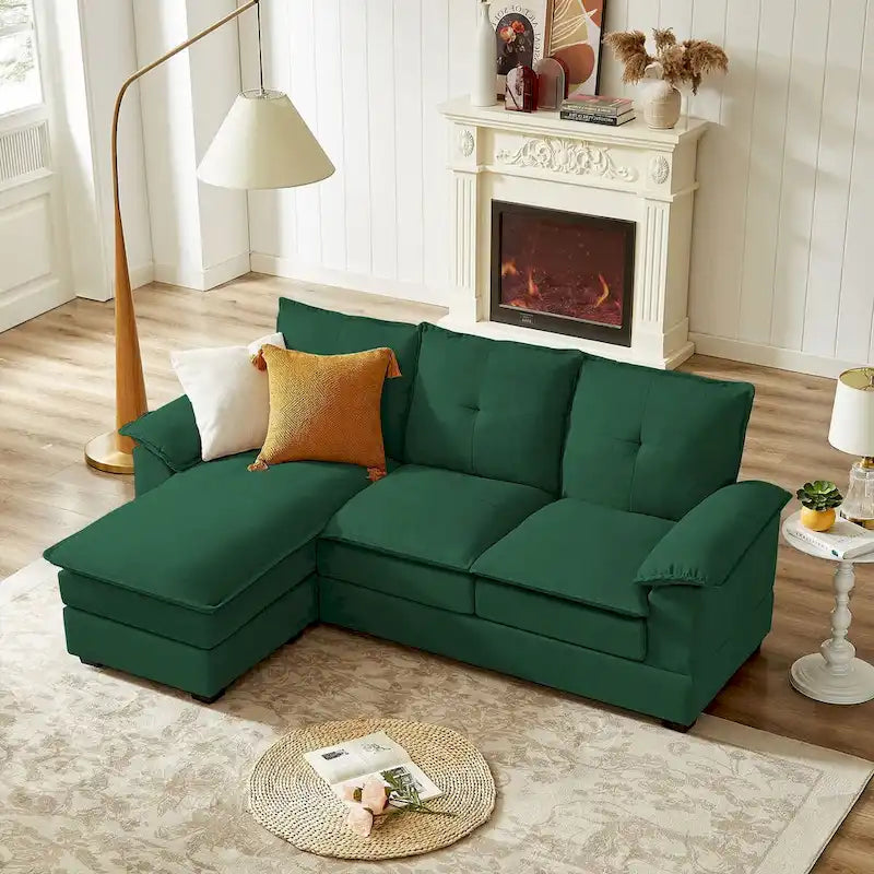 L-Shaped Sectional Sofa with Cloud-Like Seats - 82.28 Inches - Perfect for Living Room