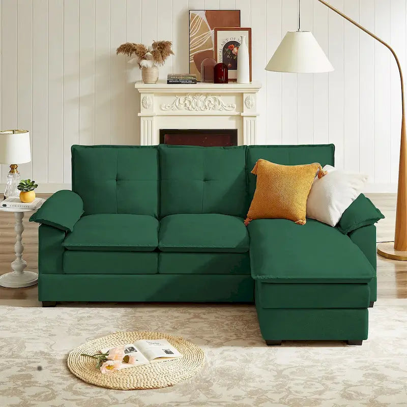 L-Shaped Sectional Sofa with Cloud-Like Seats - 82.28 Inches - Perfect for Living Room