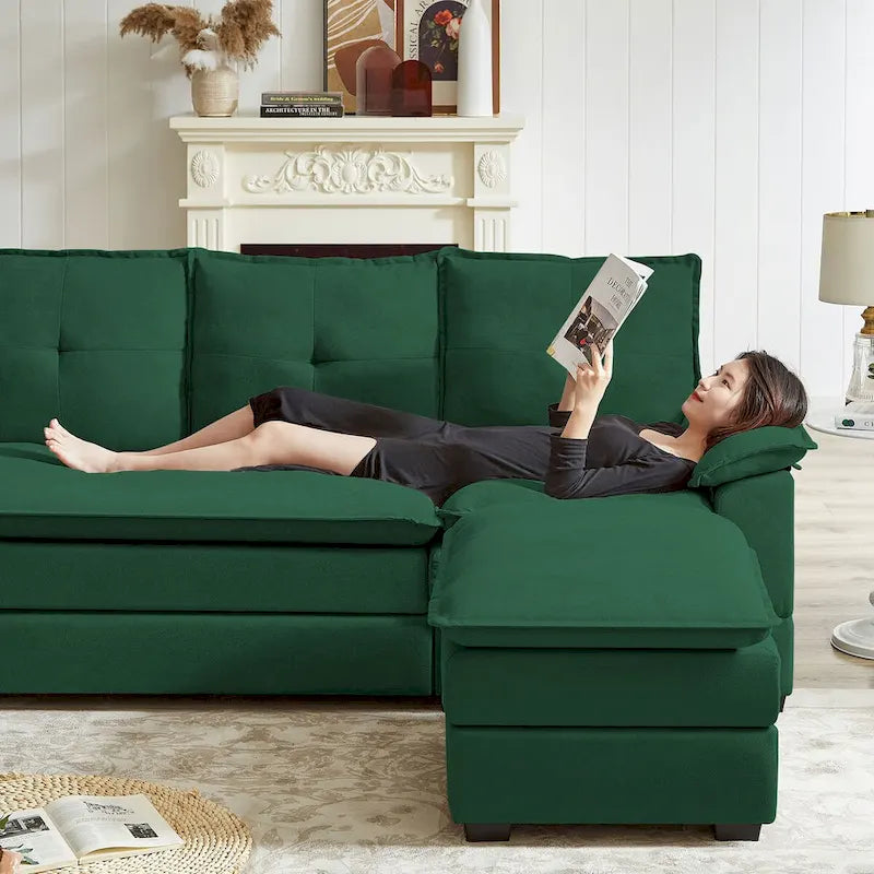 L-Shaped Sectional Sofa with Cloud-Like Seats - 82.28 Inches - Perfect for Living Room