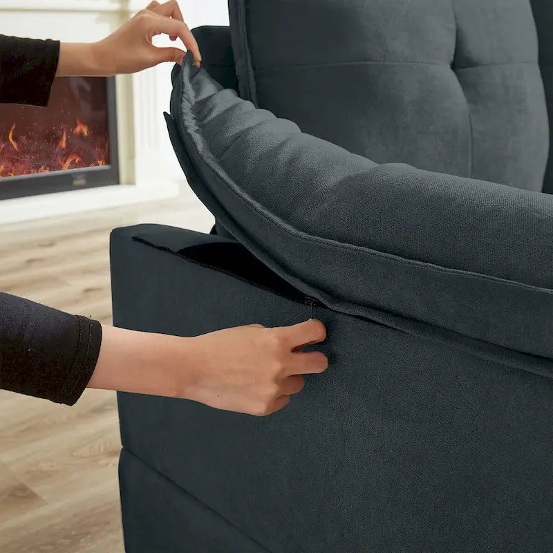 L-Shaped Sectional Sofa with Cloud-Like Seats - 82.28 Inches - Perfect for Living Room