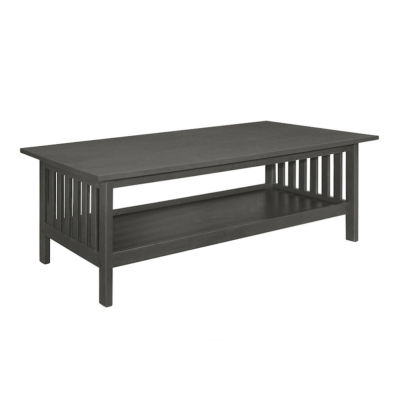 Wiston 3 Piece Table Set, 1 Coffee Table, 2 End Tables, Antique Gray Wood