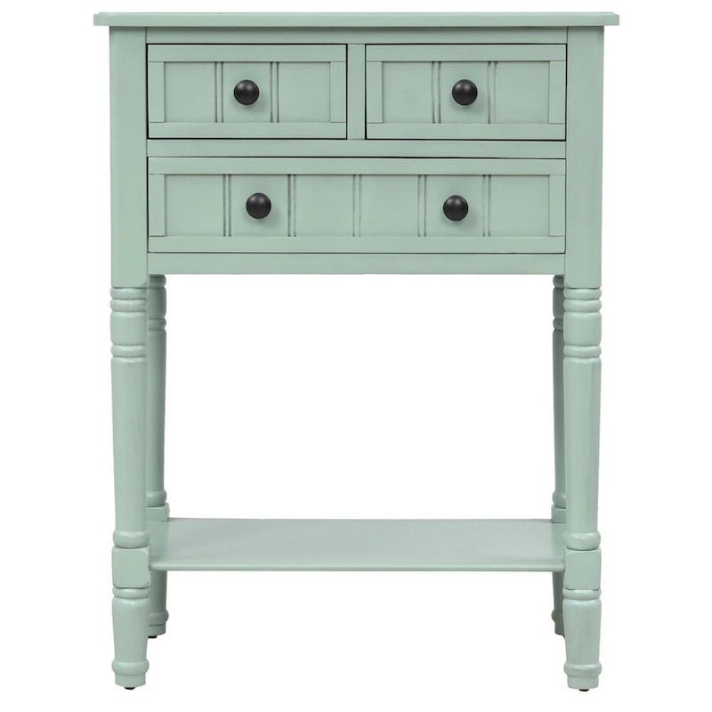 Narrow Console Table, Sofa Table with 3 Storage Drawers and Bottom Shelf