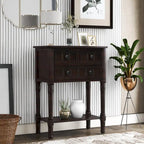 Narrow Console Table, Sofa Table with 3 Storage Drawers and Bottom Shelf