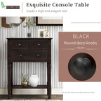 Narrow Console Table, Sofa Table with 3 Storage Drawers and Bottom Shelf