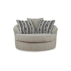 Signature Design by Ashley Calnita Brown/Gray Oversized Swivel Accent Chair - 56W x 55D x 36H