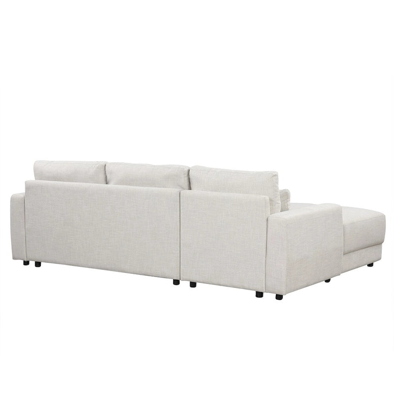 Divano componibile a L con cuscini posteriori rimovibili e 3 cuscini decorativi
