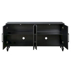 Credenza con ante intagliate a fiori e maniglie in metallo