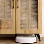 Natural Rattan Double-Door Shoe Cabinet - 12 Pairs