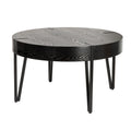 Wood Side Coffee Table with Metal Hairpin Legs