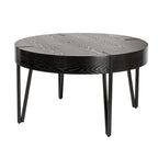 Wood Side Coffee Table with Metal Hairpin Legs