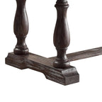 Wooden Dining Table with Marble Top, White and Brown