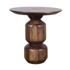 Tavolino da salotto Rise, 58 cm, rotondo, moderno, con base a piedistallo, legno marrone