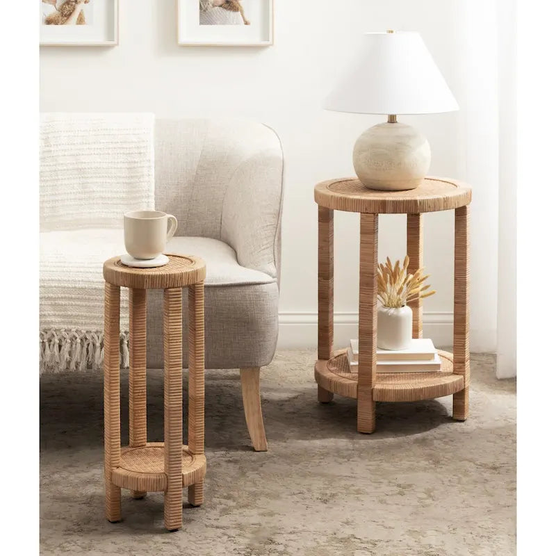 Kate and Laurel Rafina Rattan Drink Table - 9x9x22