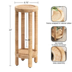 Kate and Laurel Rafina Rattan Drink Table - 9x9x22