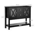 Mobile buffet credenza con 2 cassetti e anta in vetro