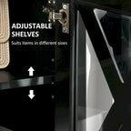 Mobile buffet credenza con 2 cassetti e anta in vetro