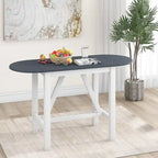 Set da pranzo a 3 pezzi in legno, altezza bancone, con tavolo a ribalta e 2 sedie imbottite