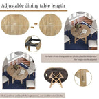 Tavolo da pranzo rotondo, tavolo rotondo allungabile stile rustico, tavolo da cucina in legno da 16 posti