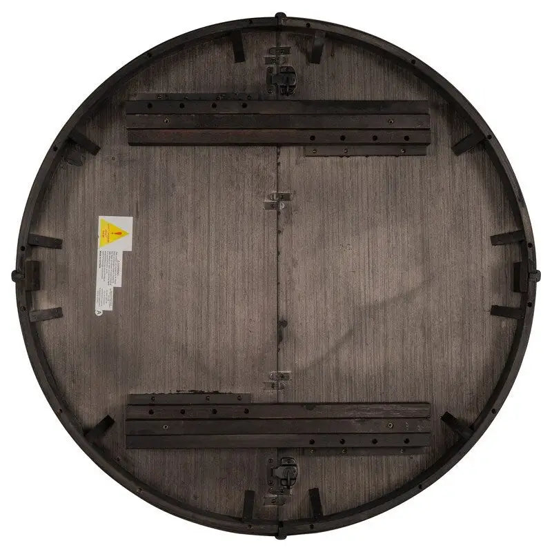 Tavolo da pranzo rotondo, tavolo rotondo allungabile stile rustico, tavolo da cucina in legno da 16 posti