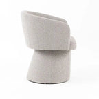 24 Inch Accent Dining Chair, Cushioned Seat and Windsor Back, Gray Linen