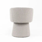 24 Inch Accent Dining Chair, Cushioned Seat and Windsor Back, Gray Linen