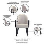 Sedia da Pranzo con Braccioli Imbottita in Similpelle e Velluto Hillman Moderna Manhattan Comfort