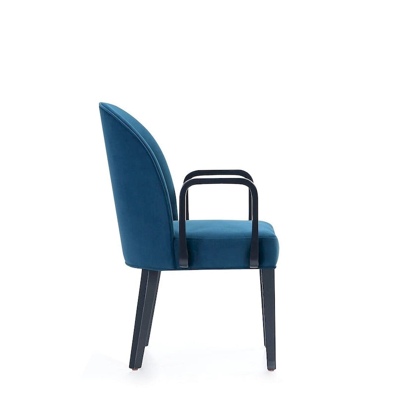 Sedia da Pranzo con Braccioli Imbottita in Similpelle e Velluto Hillman Moderna Manhattan Comfort