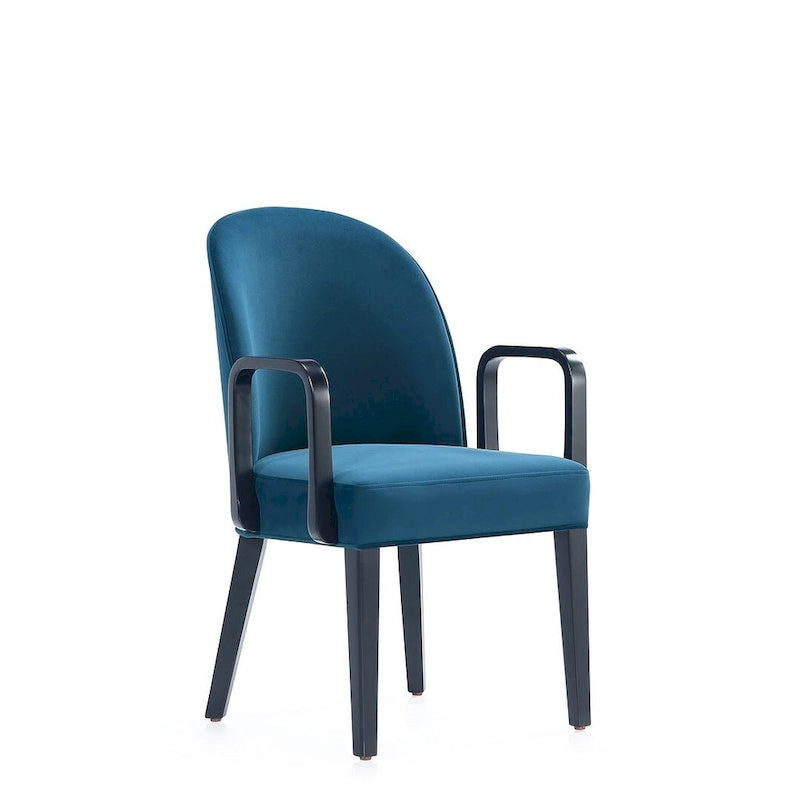 Sedia da Pranzo con Braccioli Imbottita in Similpelle e Velluto Hillman Moderna Manhattan Comfort