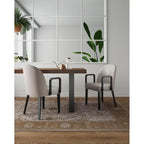 Sedia da Pranzo con Braccioli Imbottita in Similpelle e Velluto Hillman Moderna Manhattan Comfort