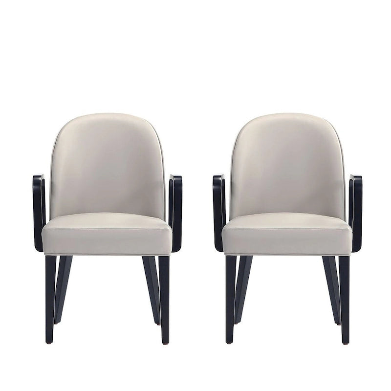 Sedia da Pranzo con Braccioli Imbottita in Similpelle e Velluto Hillman Moderna Manhattan Comfort